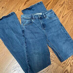 low rise flared jeans